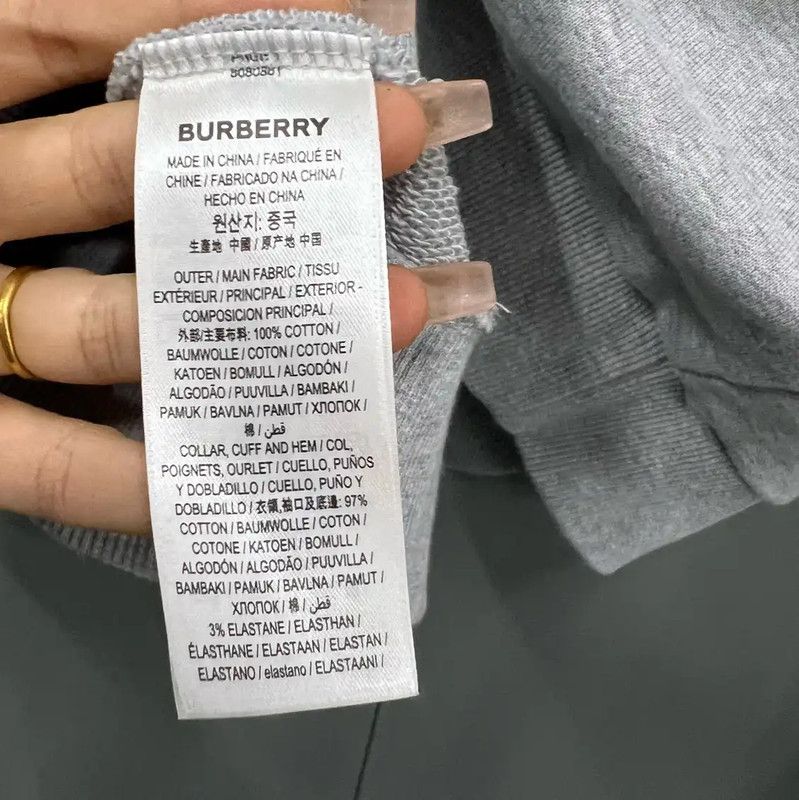 Burberry Burberry Gray Cotton Long Sleeve Sweatshirt Size M / US 6-8 / IT 42-44 - 3 Thumbnail