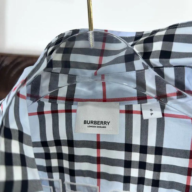 Burberry Burberry Women's Light Blue Check Shirt Size S / US 4 / IT 40 - 9 Thumbnail