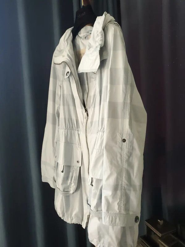 Burberry Burberry Light Blue Checkered Mid-Length Trench Coat Size S / US 4 / IT 40 - 2 Thumbnail