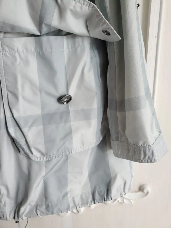 Burberry Burberry Light Blue Checkered Mid-Length Trench Coat Size S / US 4 / IT 40 - 5 Thumbnail