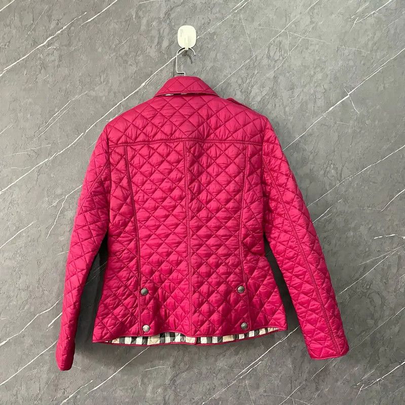 Burberry Burberry Quilted Red Cotton Women's Jacket Size M / US 6-8 / IT 42-44 - 2 Thumbnail