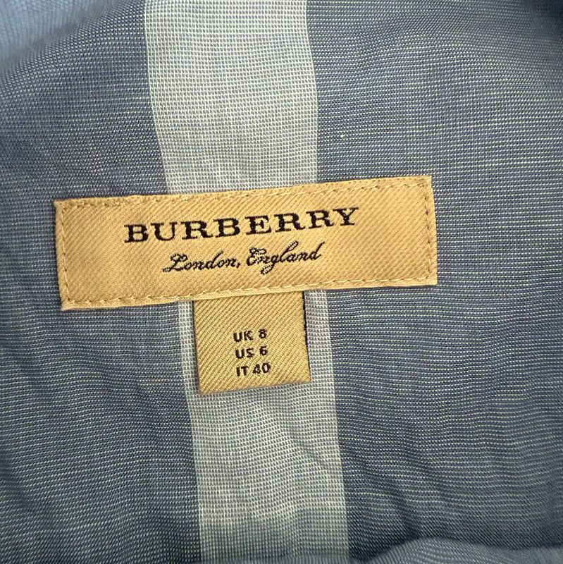 Burberry Burberry Light Blue Cotton Checked Dress Size M / US 6-8 / IT 42-44 - 6 Thumbnail