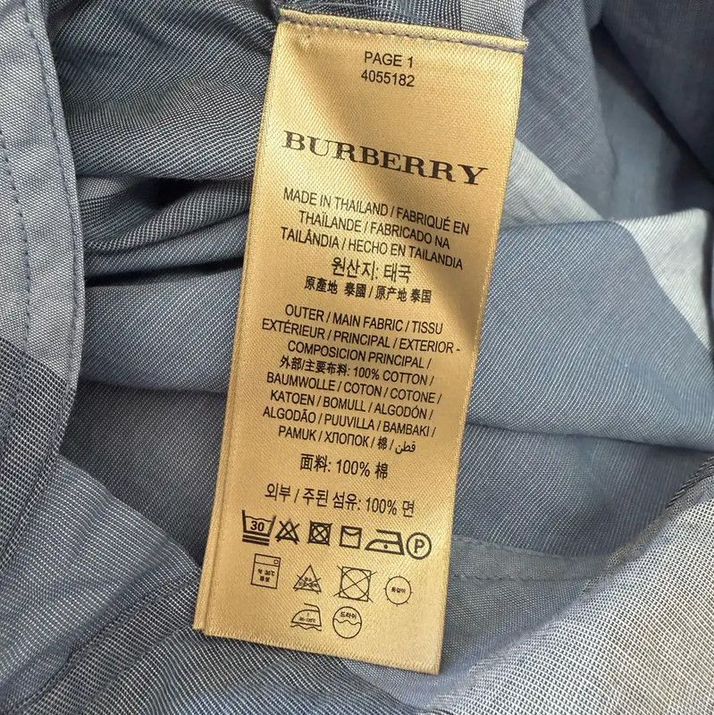 Burberry Burberry Light Blue Cotton Checked Dress Size M / US 6-8 / IT 42-44 - 7 Thumbnail