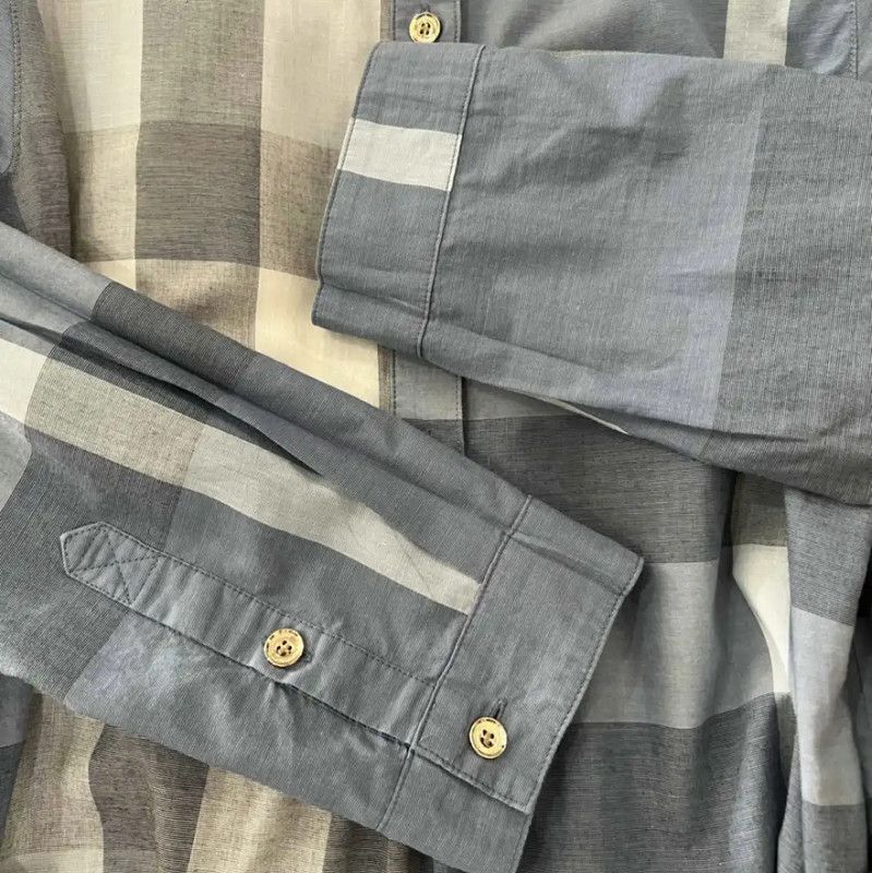 Burberry Burberry Light Blue Cotton Checked Dress Size M / US 6-8 / IT 42-44 - 5 Thumbnail