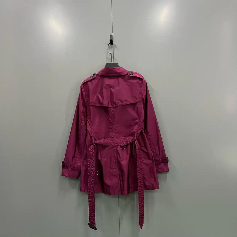 Burberry Burberry Pink Cotton Medium-Length Trench Coat Size ONE SIZE - 2 Thumbnail