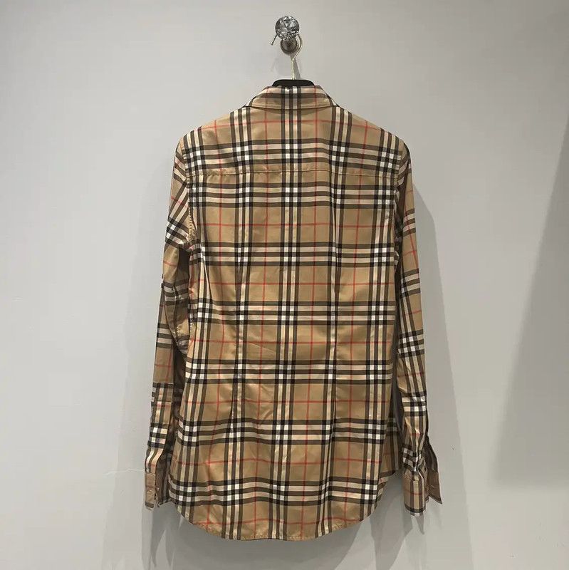 Burberry Burberry Khaki Cotton Blend Long Sleeve Shirt Size S / US 4 / IT 40 - 2 Thumbnail