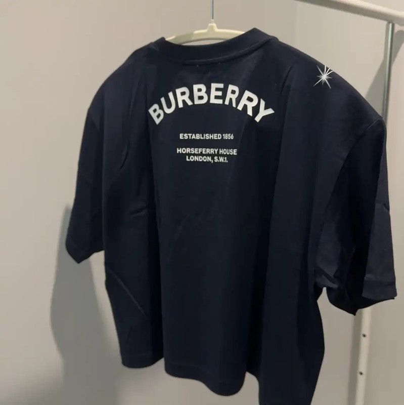 Burberry Burberry Women's Deep Blue Cotton T-Shirt Size XS / US 0-2 / IT 36-38 - 2 Thumbnail