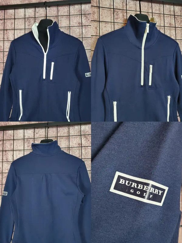 Burberry Burberry Golf Navy Cotton Blend Half-Zip Sweatshirt Size S / US 4 / IT 40 - 3 Thumbnail