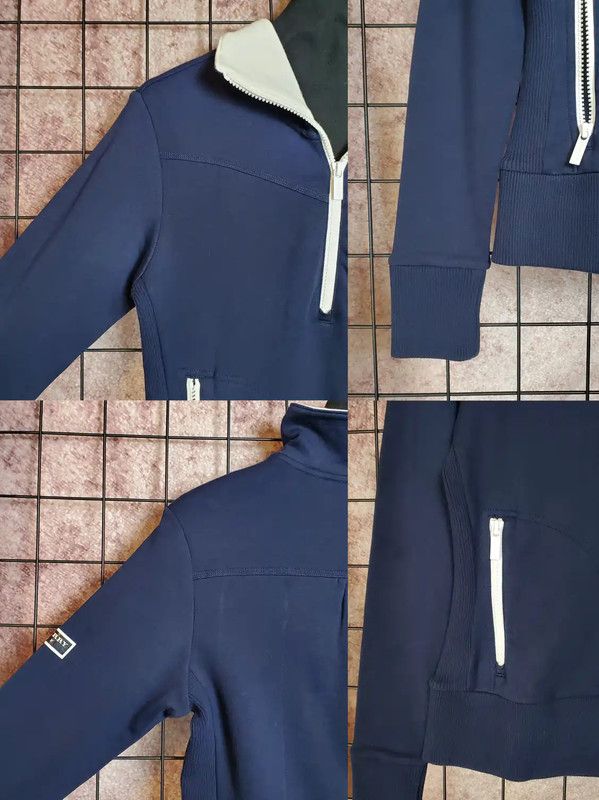 Burberry Burberry Golf Navy Cotton Blend Half-Zip Sweatshirt Size S / US 4 / IT 40 - 5 Thumbnail