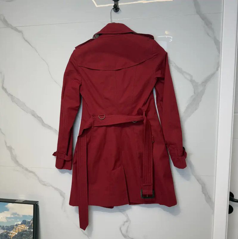 Burberry Burberry Women's Burgundy Mid-Length Trench Coat Size S / US 4 / IT 40 - 2 Thumbnail
