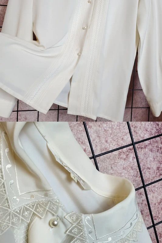 Burberry Burberry Embroidered Lace Long Sleeve Shirt Size S / US 4 / IT 40 - 10 Thumbnail