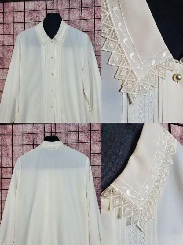Burberry Burberry Embroidered Lace Long Sleeve Shirt Size S / US 4 / IT 40 - 4 Thumbnail