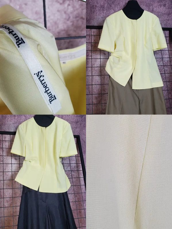 Burberry Burberry Summer Yellow Cotton Short Sleeve Cardigan Size S / US 4 / IT 40 - 2 Thumbnail