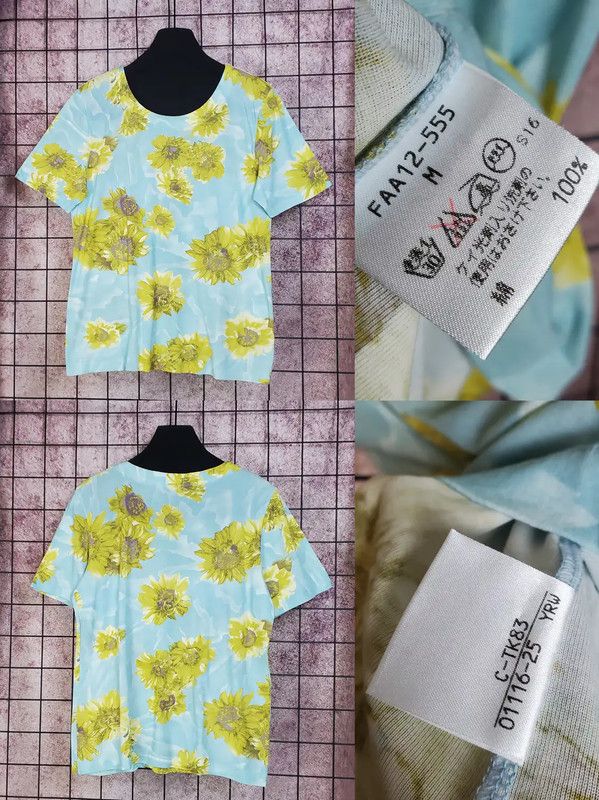 Burberry Burberry Summer Blue Floral Short Sleeve T-Shirt Size M / US 6-8 / IT 42-44 - 3 Thumbnail