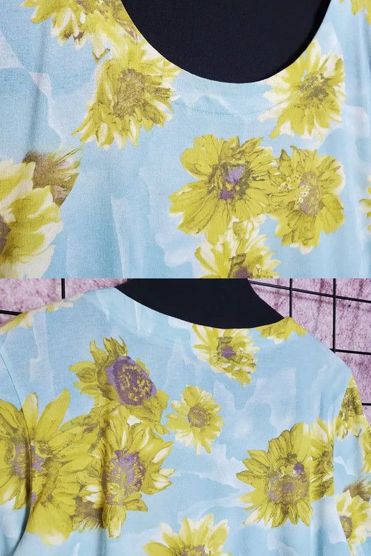 Burberry Burberry Summer Blue Floral Short Sleeve T-Shirt Size M / US 6-8 / IT 42-44 - 6 Thumbnail