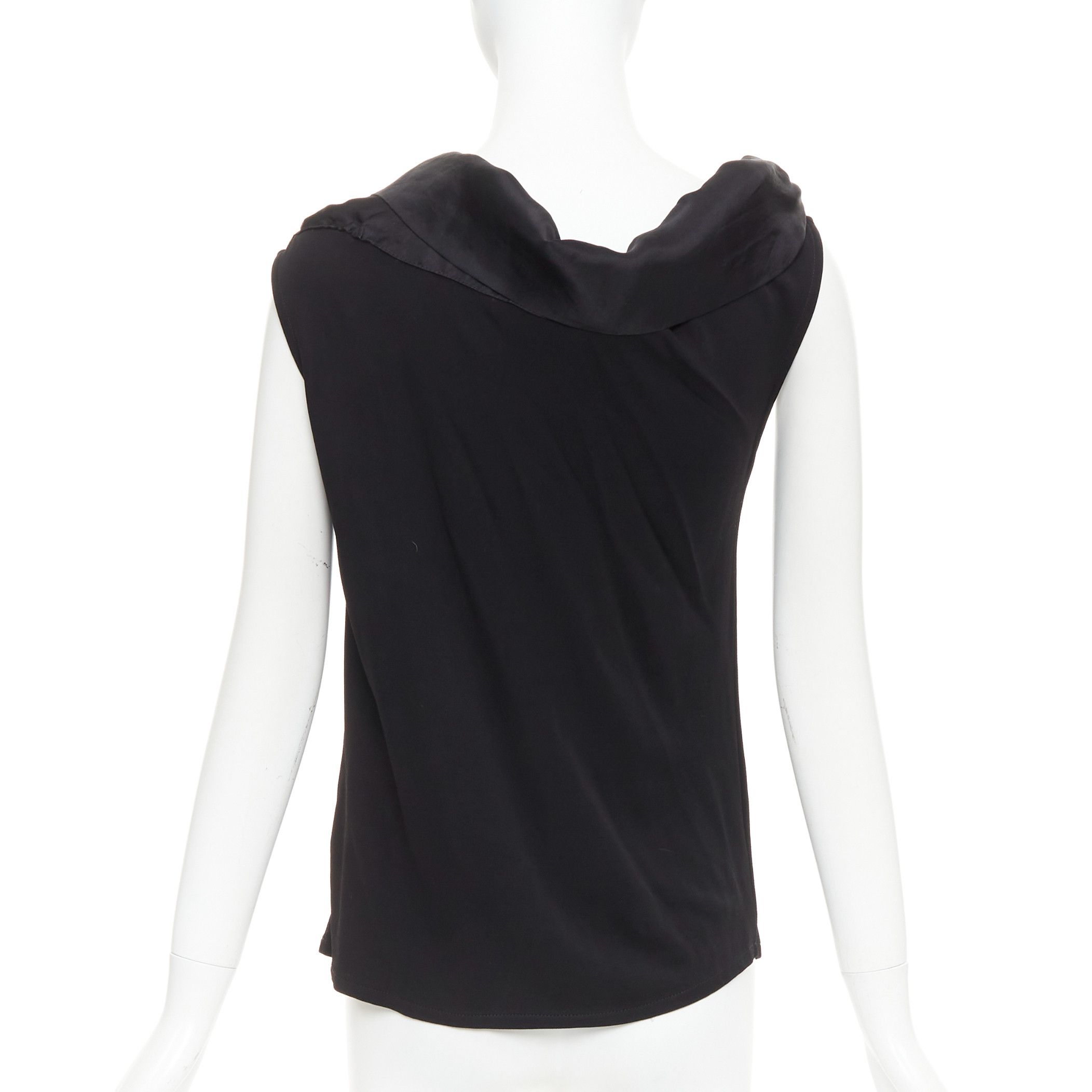 Carolina Herrera CAROLINA HERRERA black viscose silk bow asymmetric vest top S Size S / US 4 / IT 40 - 5 Thumbnail