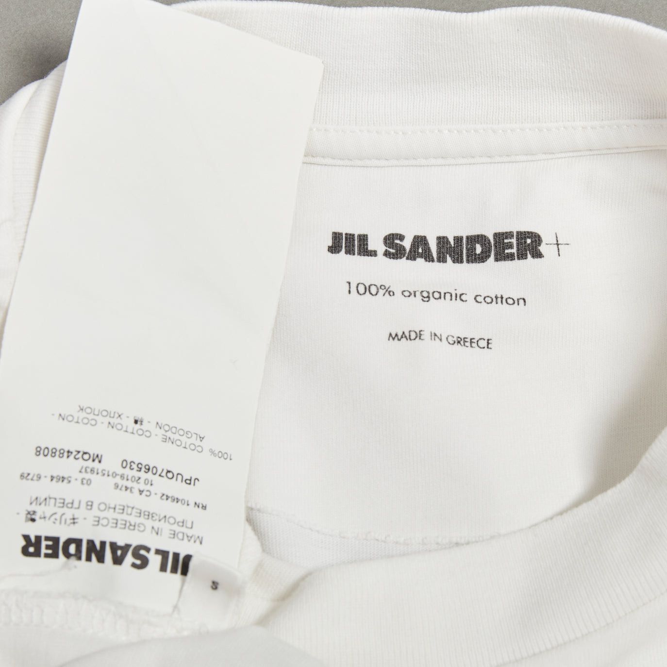 Jil Sander JIL SANDER Set of 3 white cotton black logo patch crew neck tshirt S Size US S / EU 44-46 / 1 - 9 Thumbnail