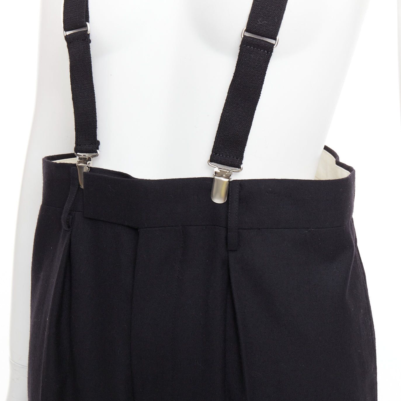 Junya Watanabe JUNYA WATANABE 2012 black wool suspender high waisted harem pants M Size 28" / US 6 / IT 42 - 2 Thumbnail