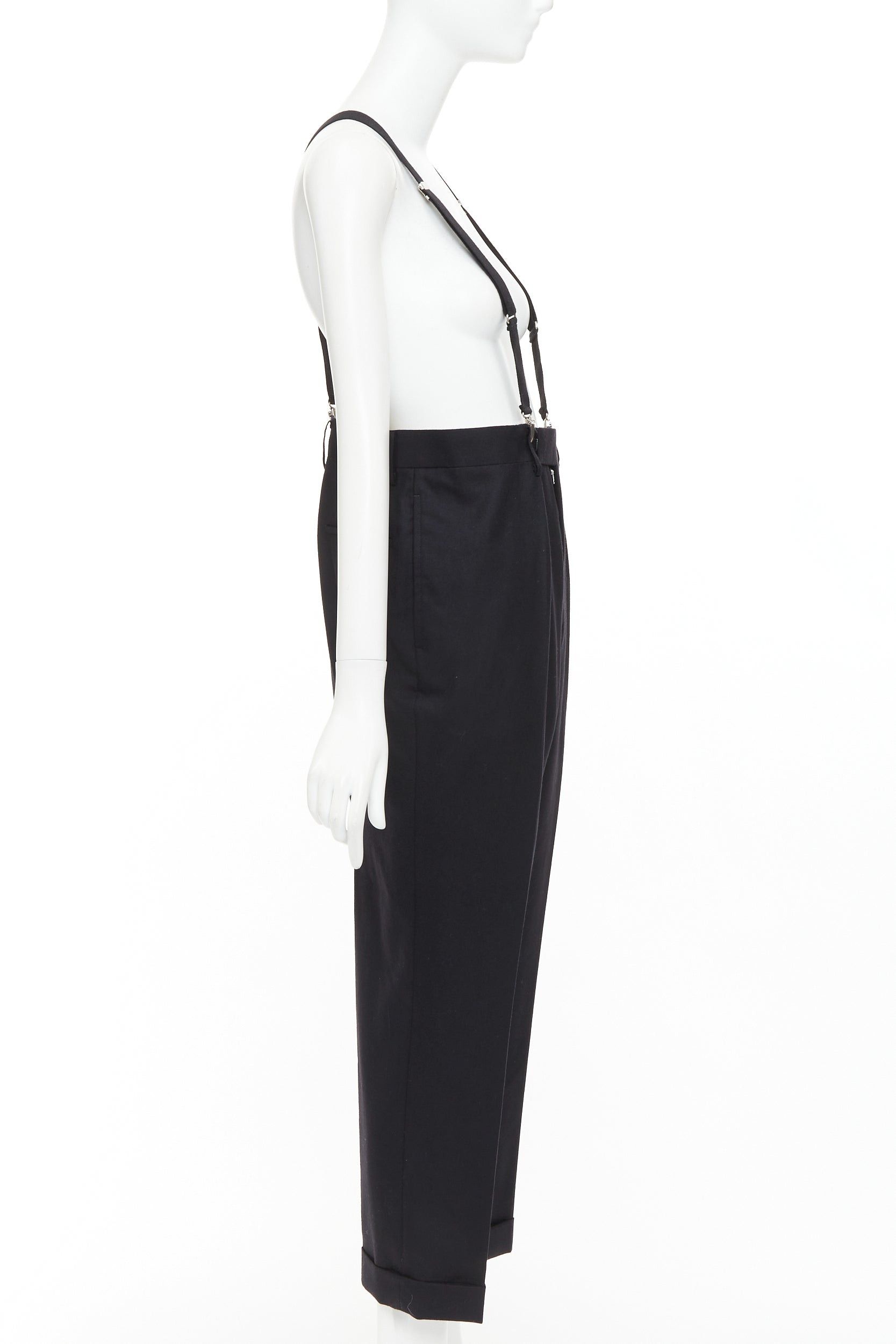 Junya Watanabe JUNYA WATANABE 2012 black wool suspender high waisted harem pants M Size 28" / US 6 / IT 42 - 4 Thumbnail