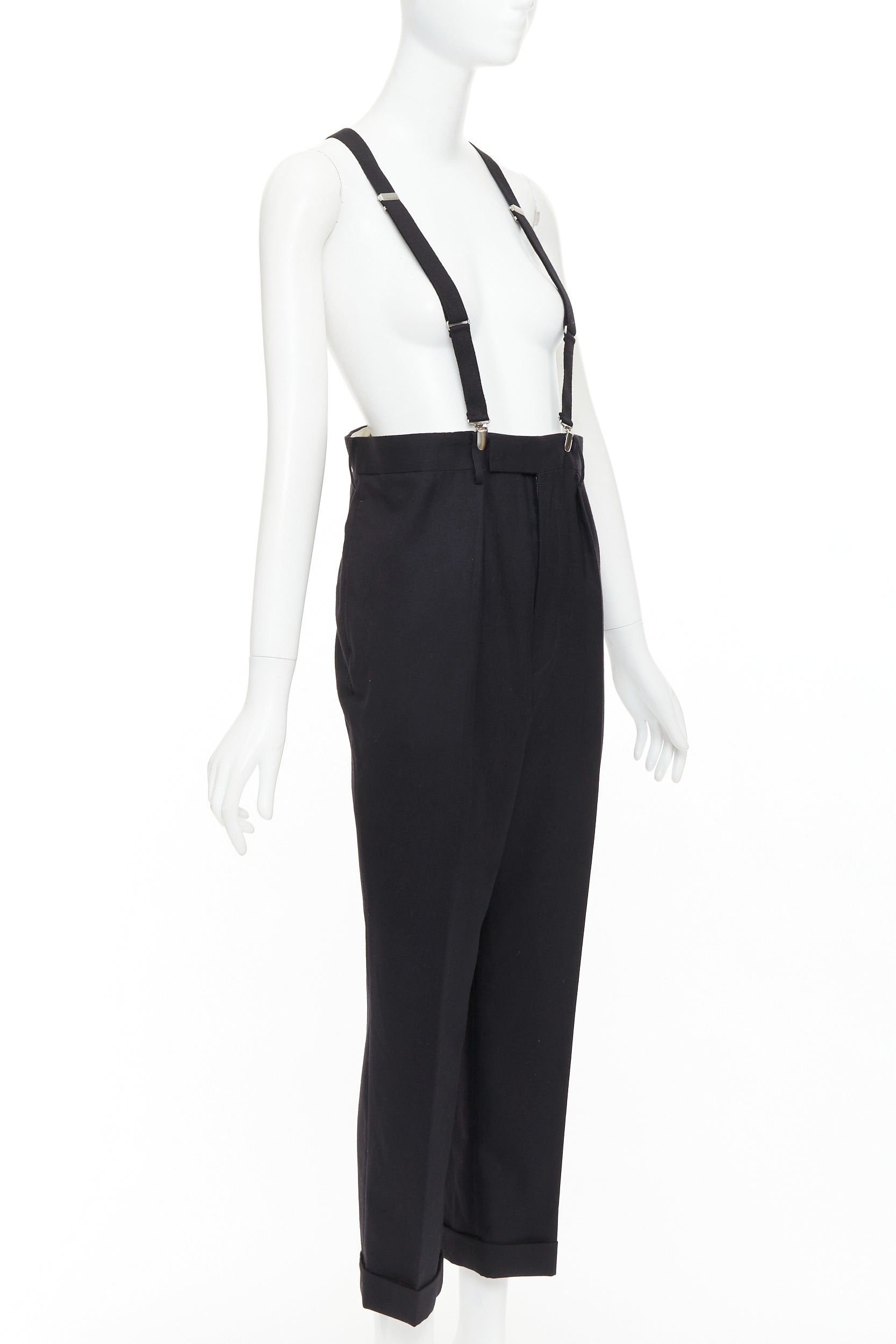 Junya Watanabe JUNYA WATANABE 2012 black wool suspender high waisted harem pants M Size 28" / US 6 / IT 42 - 3 Thumbnail