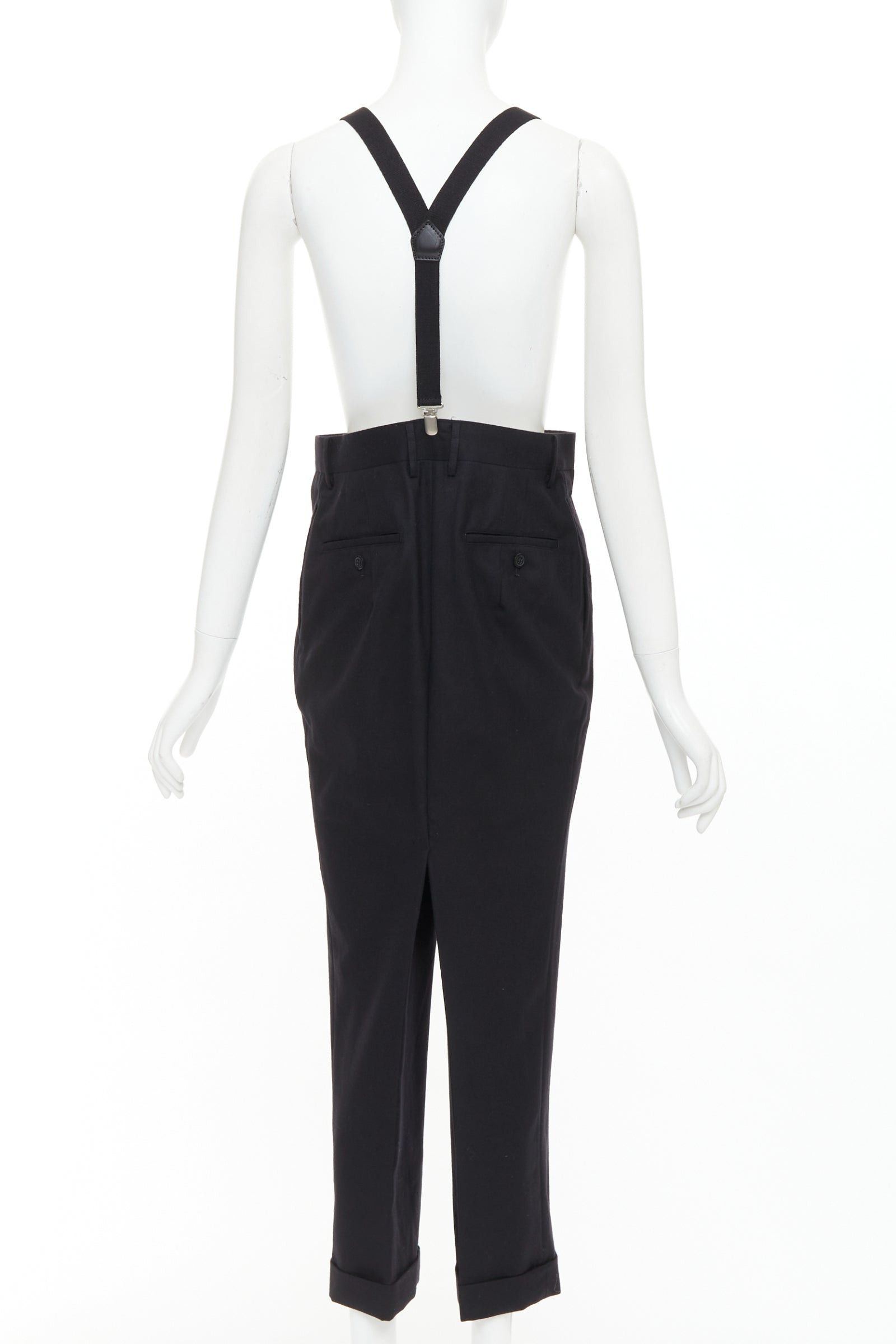 Junya Watanabe JUNYA WATANABE 2012 black wool suspender high waisted harem pants M Size 28" / US 6 / IT 42 - 5 Thumbnail