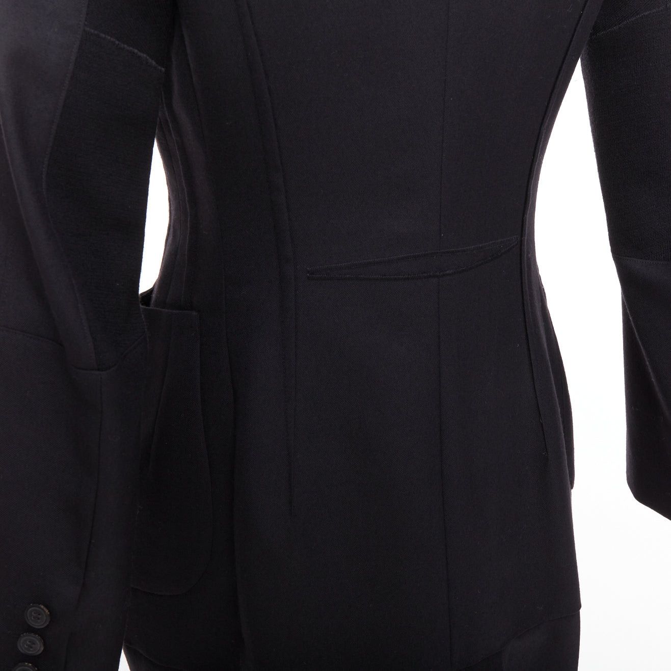 Junya Watanabe JUNYA WATANABE 2012 Runway black wool deconstruced panelled long fitted coat S Size S / US 4 / IT 40 - 8 Thumbnail