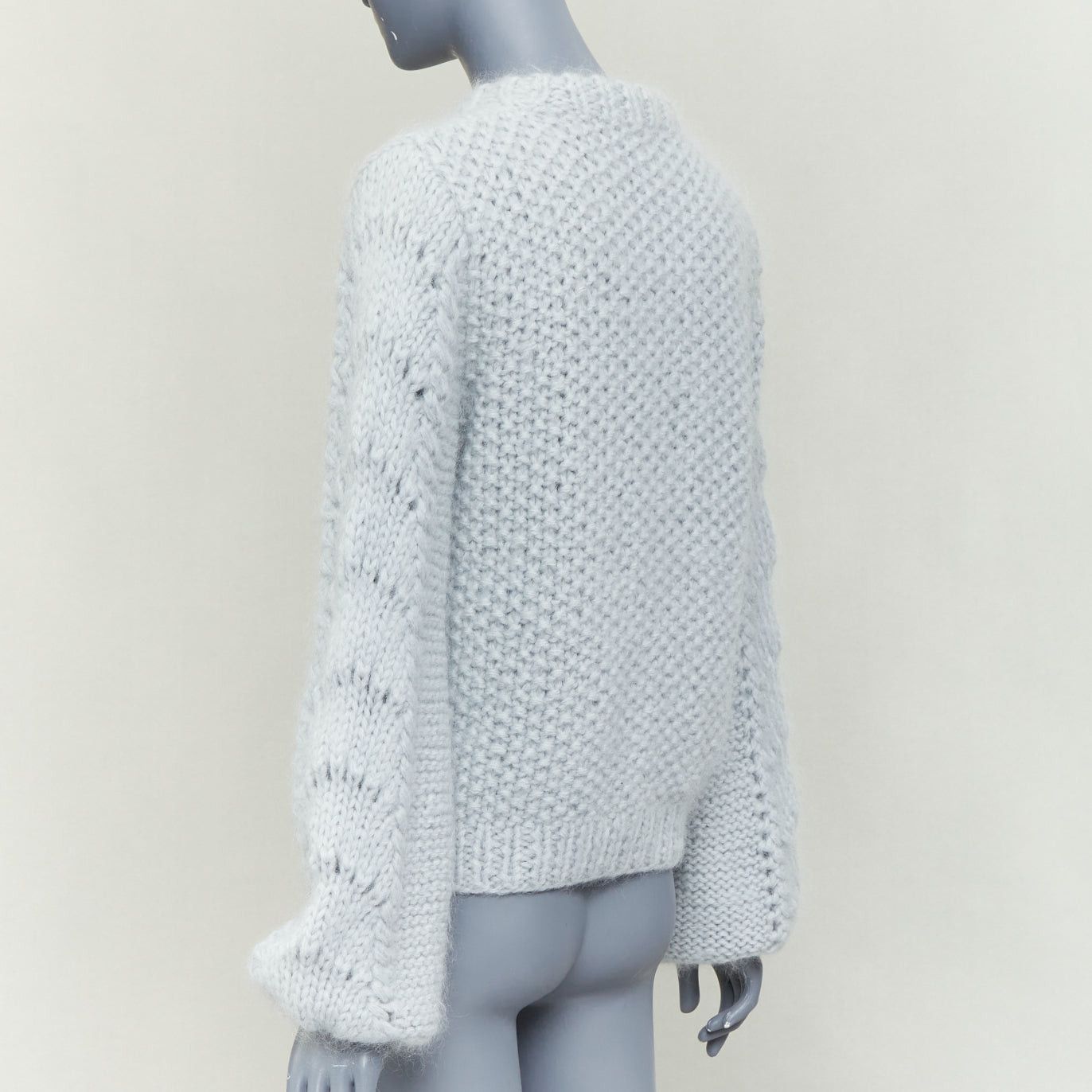 Ganni GANNI misty blue mohair wool climate compensated chunky sweater M Size M / US 6-8 / IT 42-44 - 6 Thumbnail