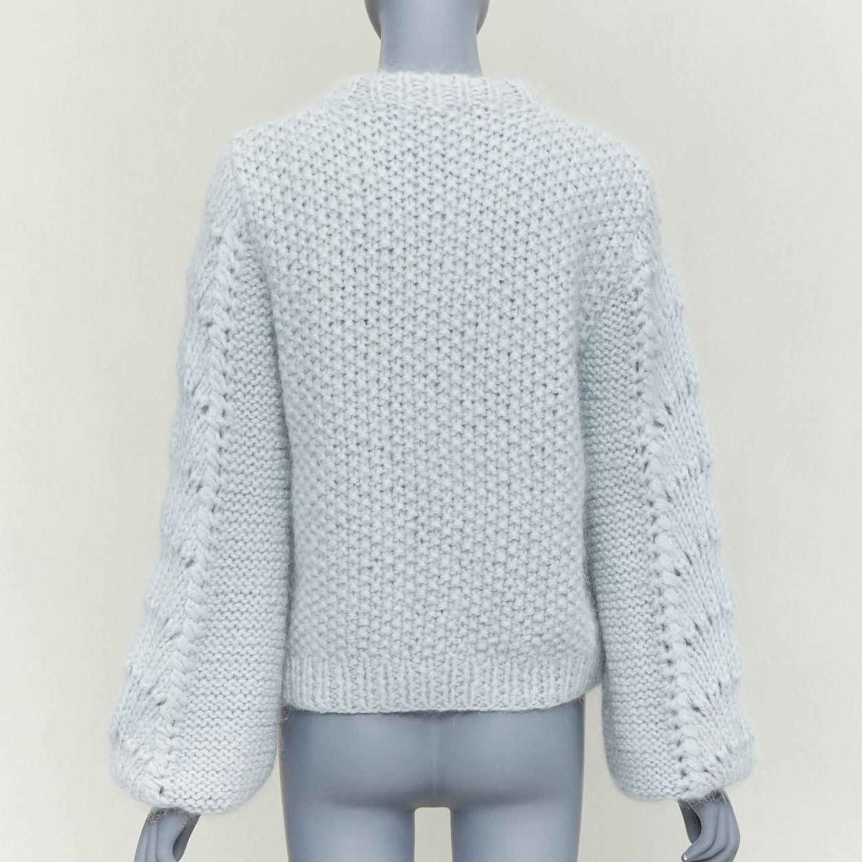 Ganni GANNI misty blue mohair wool climate compensated chunky sweater M Size M / US 6-8 / IT 42-44 - 5 Thumbnail