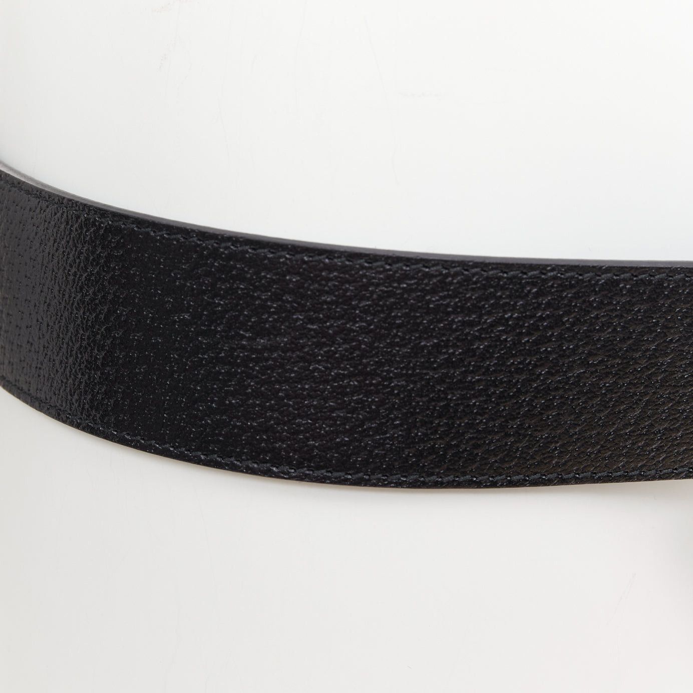 Gucci GUCCI Marmont black textured leather silver GG logo wide belt 100cm Size 38 - 7 Thumbnail