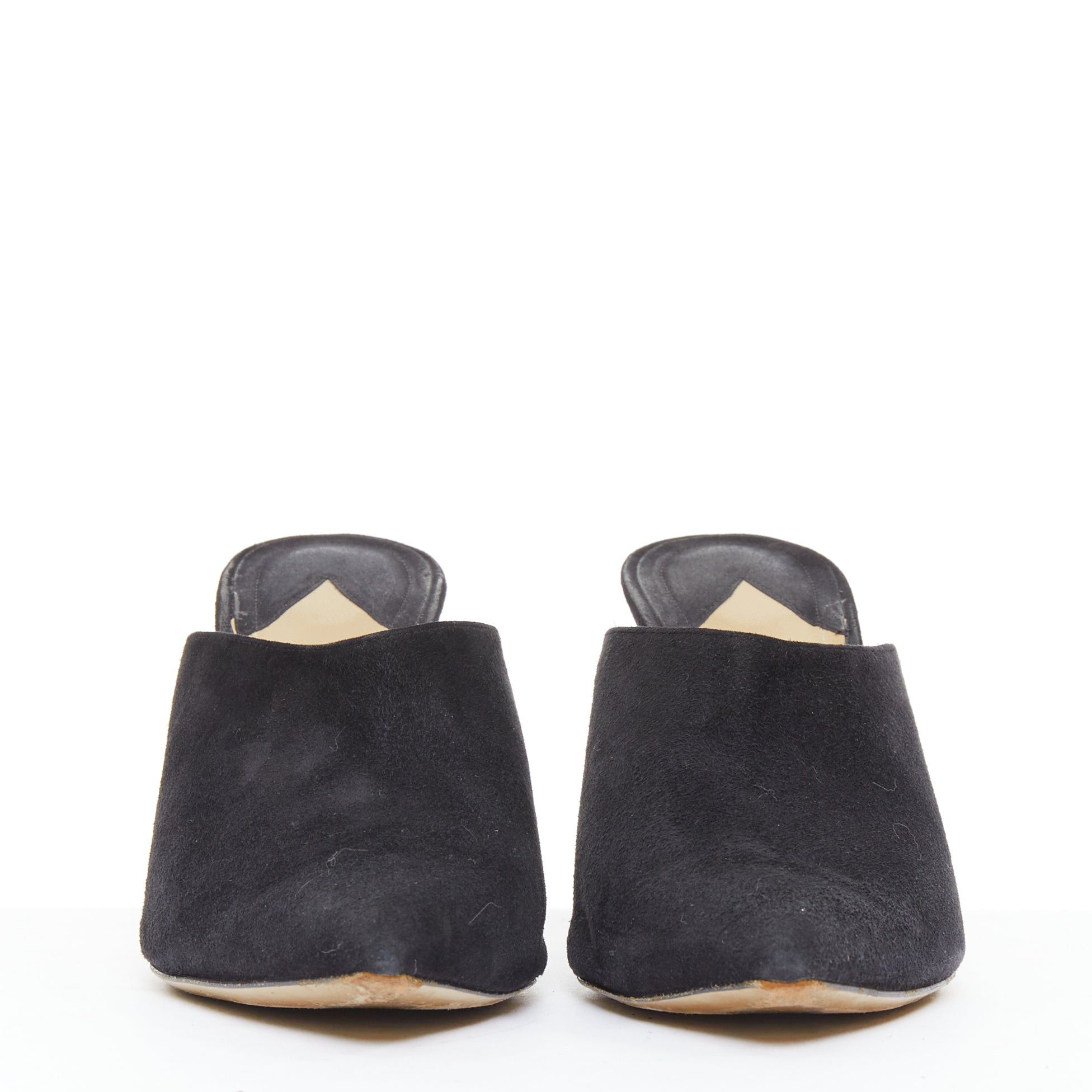 Paul Andrew PAUL ANDREW Certosa black suede pointy toe high heel mules EU39.5 Size US 9.5 / IT 39.5 - 3 Thumbnail