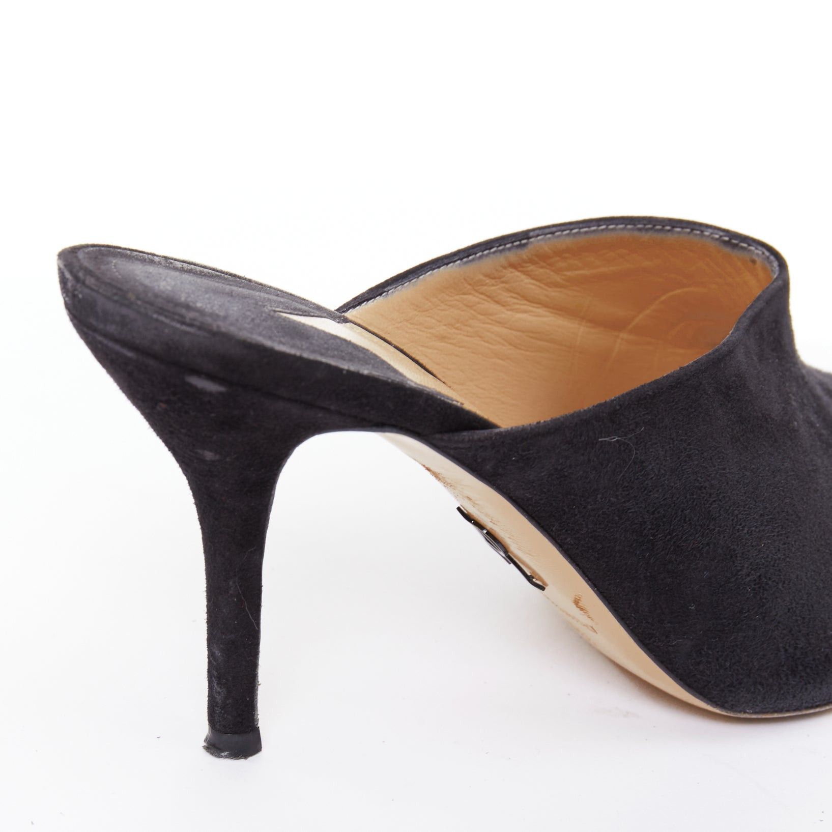 Paul Andrew PAUL ANDREW Certosa black suede pointy toe high heel mules EU39.5 Size US 9.5 / IT 39.5 - 8 Thumbnail