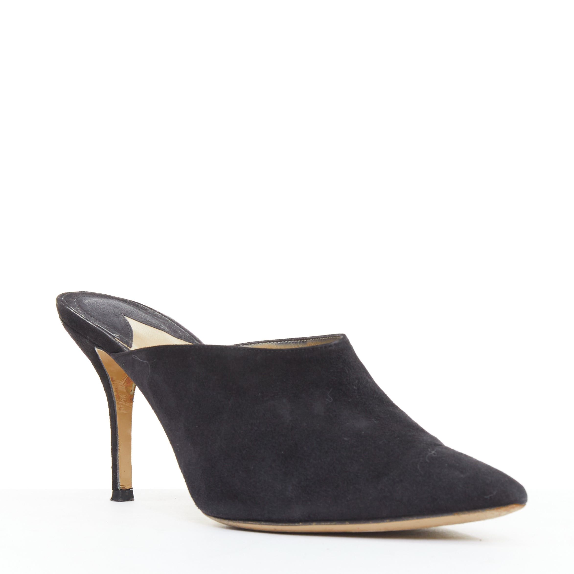 Paul Andrew PAUL ANDREW Certosa black suede pointy toe high heel mules EU39.5 Size US 9.5 / IT 39.5 - 2 Thumbnail