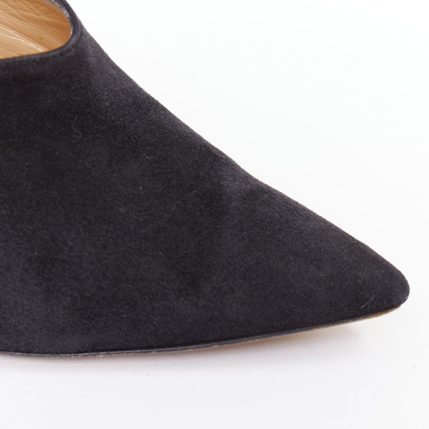 Paul Andrew PAUL ANDREW Certosa black suede pointy toe high heel mules EU39.5 Size US 9.5 / IT 39.5 - 7 Thumbnail