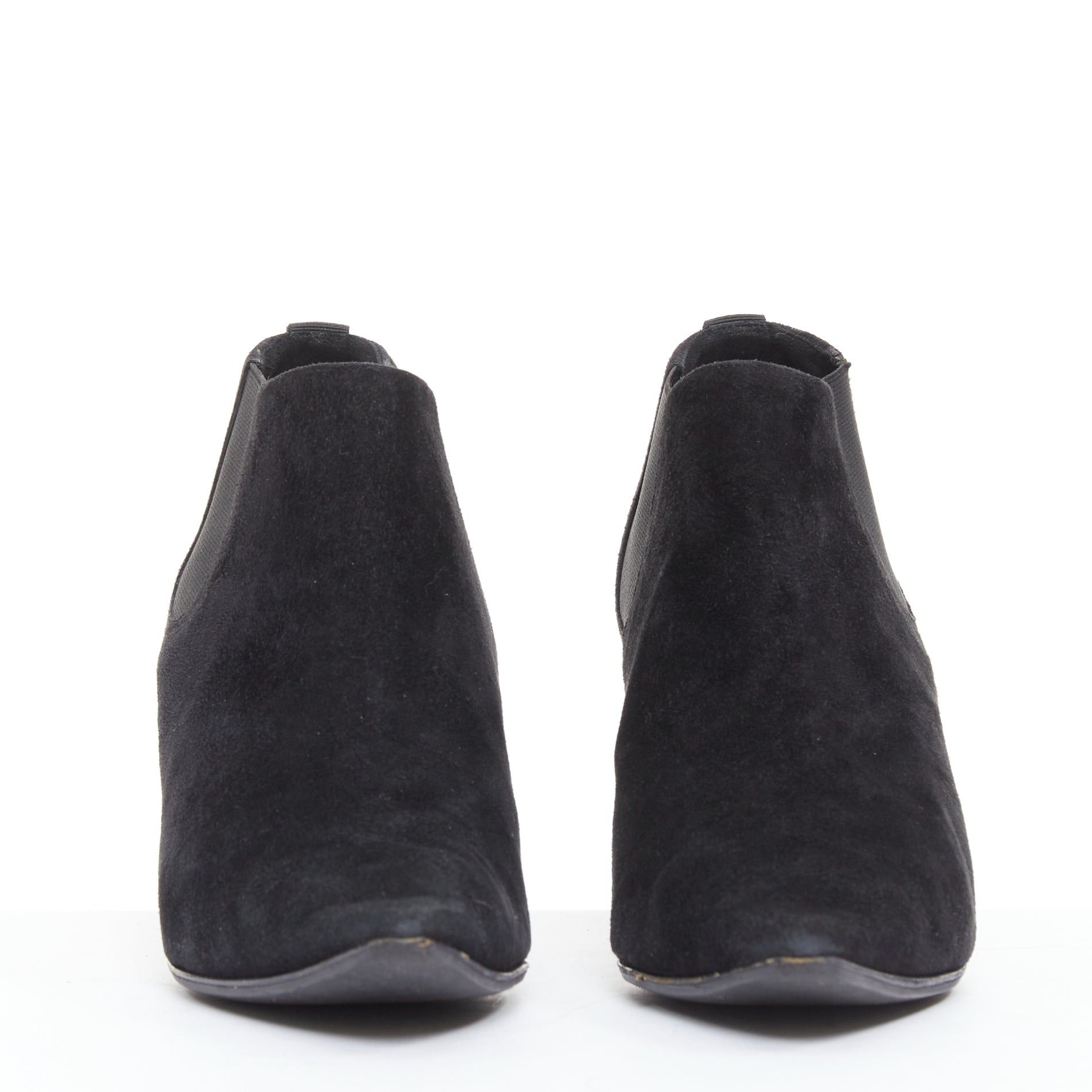 Manolo Blahnik MANOLO BLAHNIK Vintage black suede pointy toes mid heel booties EU39.5 Size US 9.5 / IT 39.5 - 3 Thumbnail