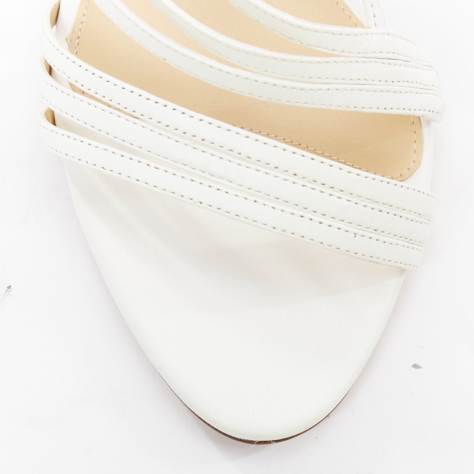 Alexandre Birman ALEXANDRE BIRMAN white leather caged strappy high heeled sandals EU39.5 Size US 9.5 / IT 39.5 - 6 Thumbnail