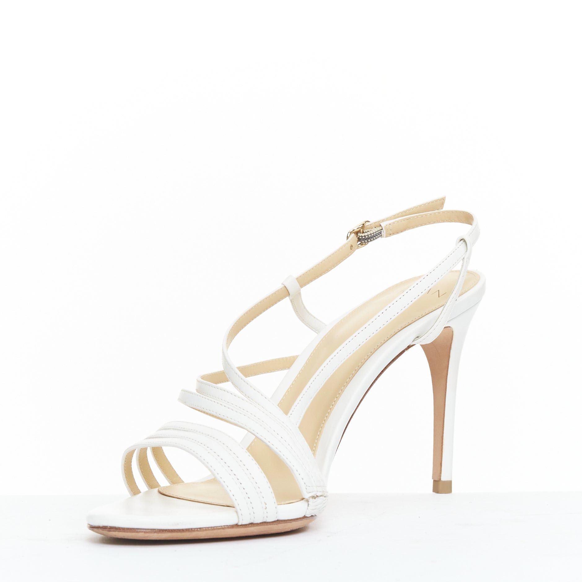 Alexandre Birman ALEXANDRE BIRMAN white leather caged strappy high heeled sandals EU39.5 Size US 9.5 / IT 39.5 - 4 Thumbnail