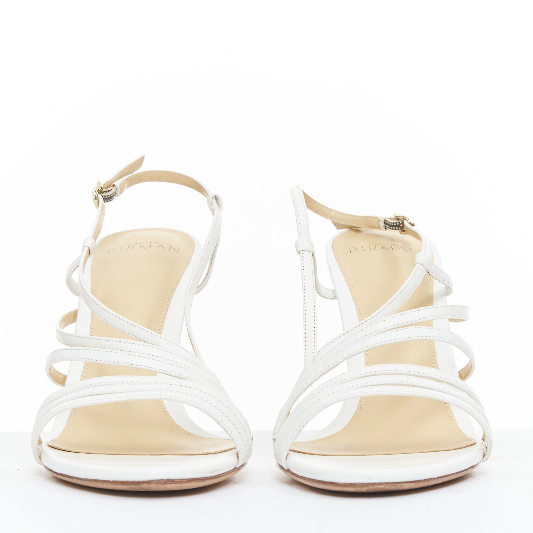 Alexandre Birman ALEXANDRE BIRMAN white leather caged strappy high heeled sandals EU39.5 Size US 9.5 / IT 39.5 - 3 Thumbnail