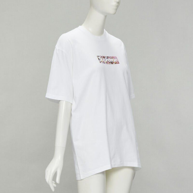 Supreme SUPREME Murakami Relief Fund floral box logo white cotton tshirt M Size M / US 6-8 / IT 42-44 - 3 Thumbnail
