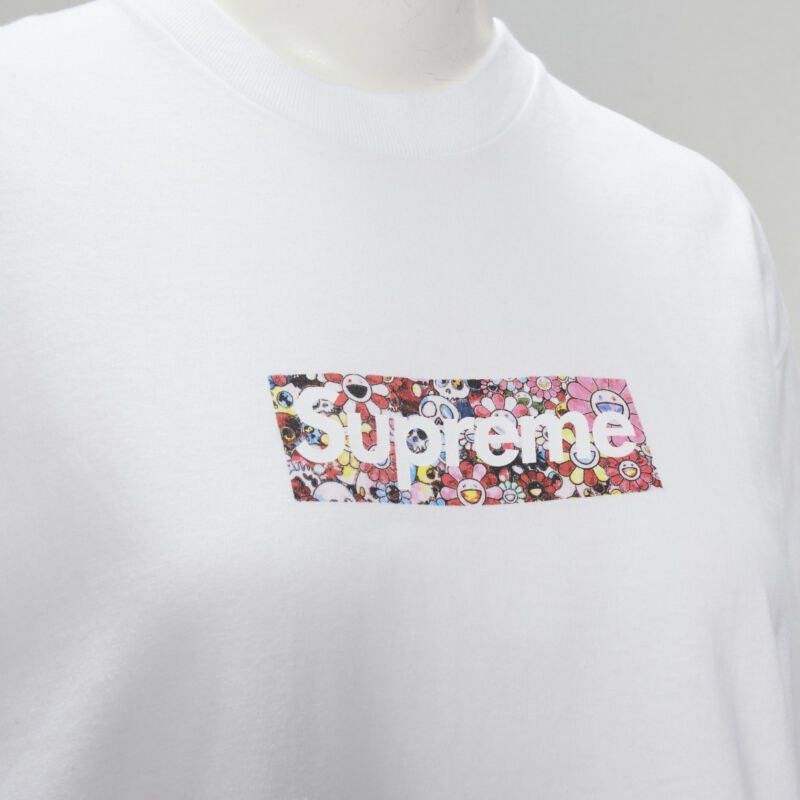 Supreme SUPREME Murakami Relief Fund floral box logo white cotton tshirt M Size M / US 6-8 / IT 42-44 - 2 Thumbnail