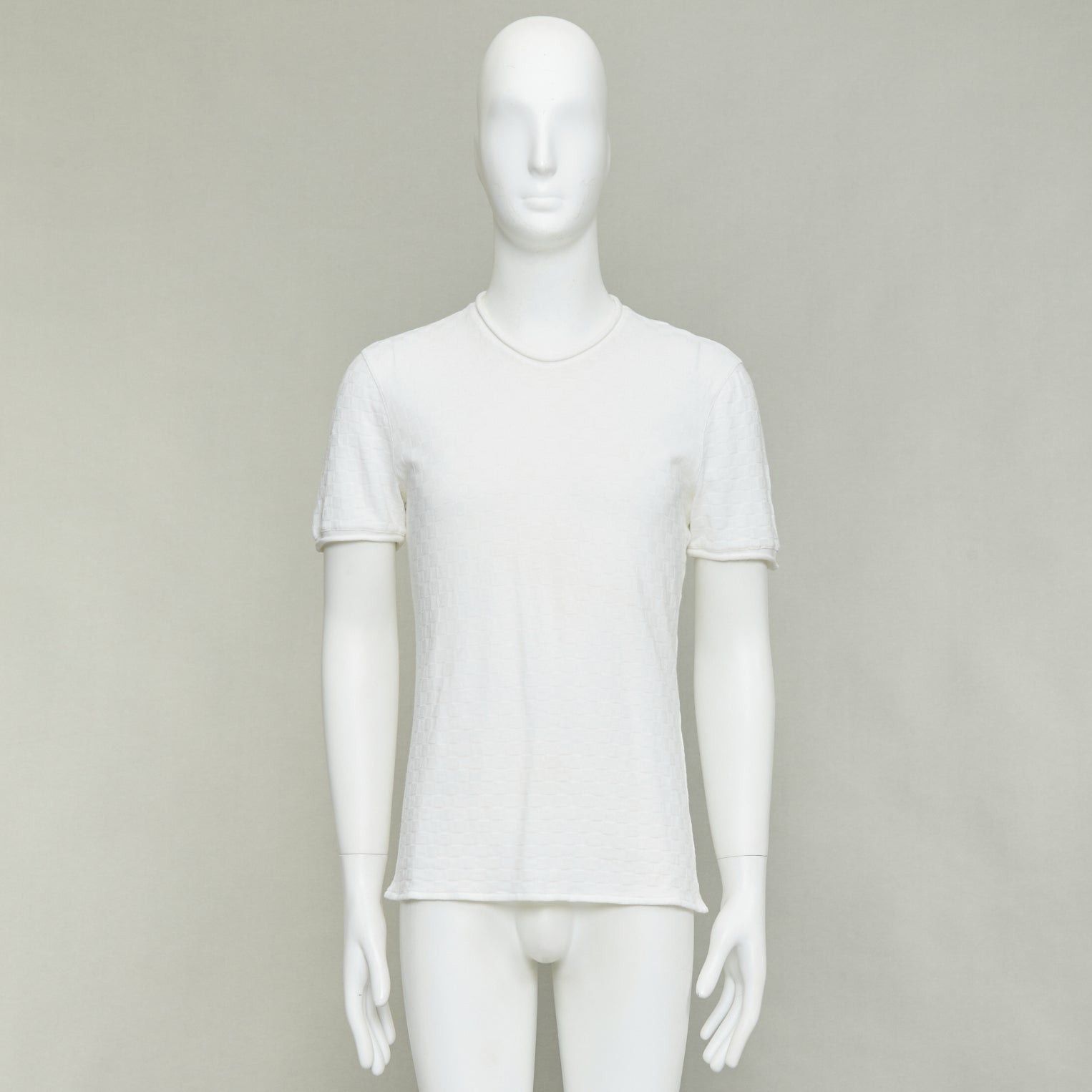 Giorgio Armani GIORGIO ARMANI white rolled hem checkered knit pullover top IT52 XL Size US XL / EU 56 / 4 - 9 Thumbnail