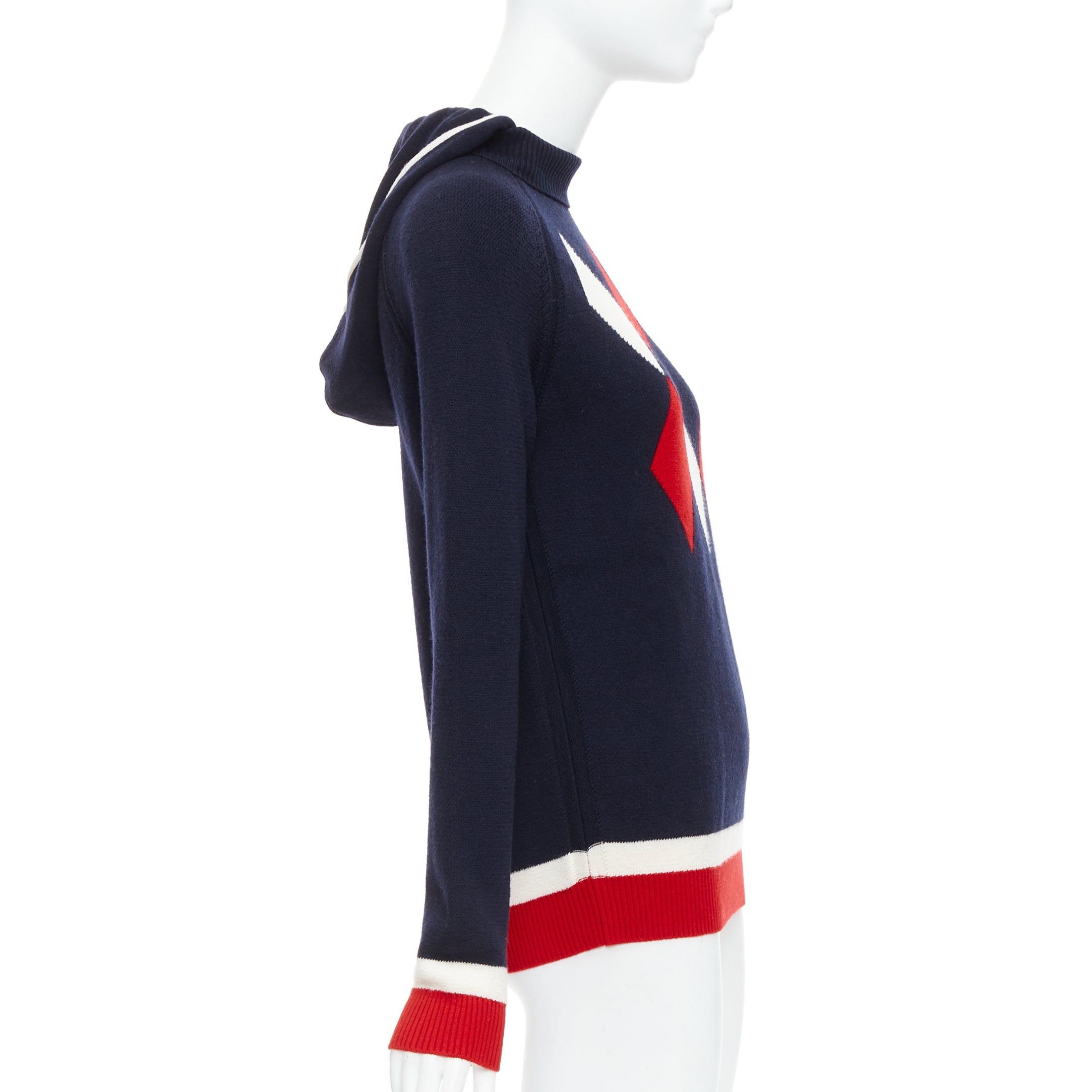 Moncler MONCLER 2017 red navy white wool argyle turtleneck sweater top XS Size XS / US 0-2 / IT 36-38 - 4 Thumbnail