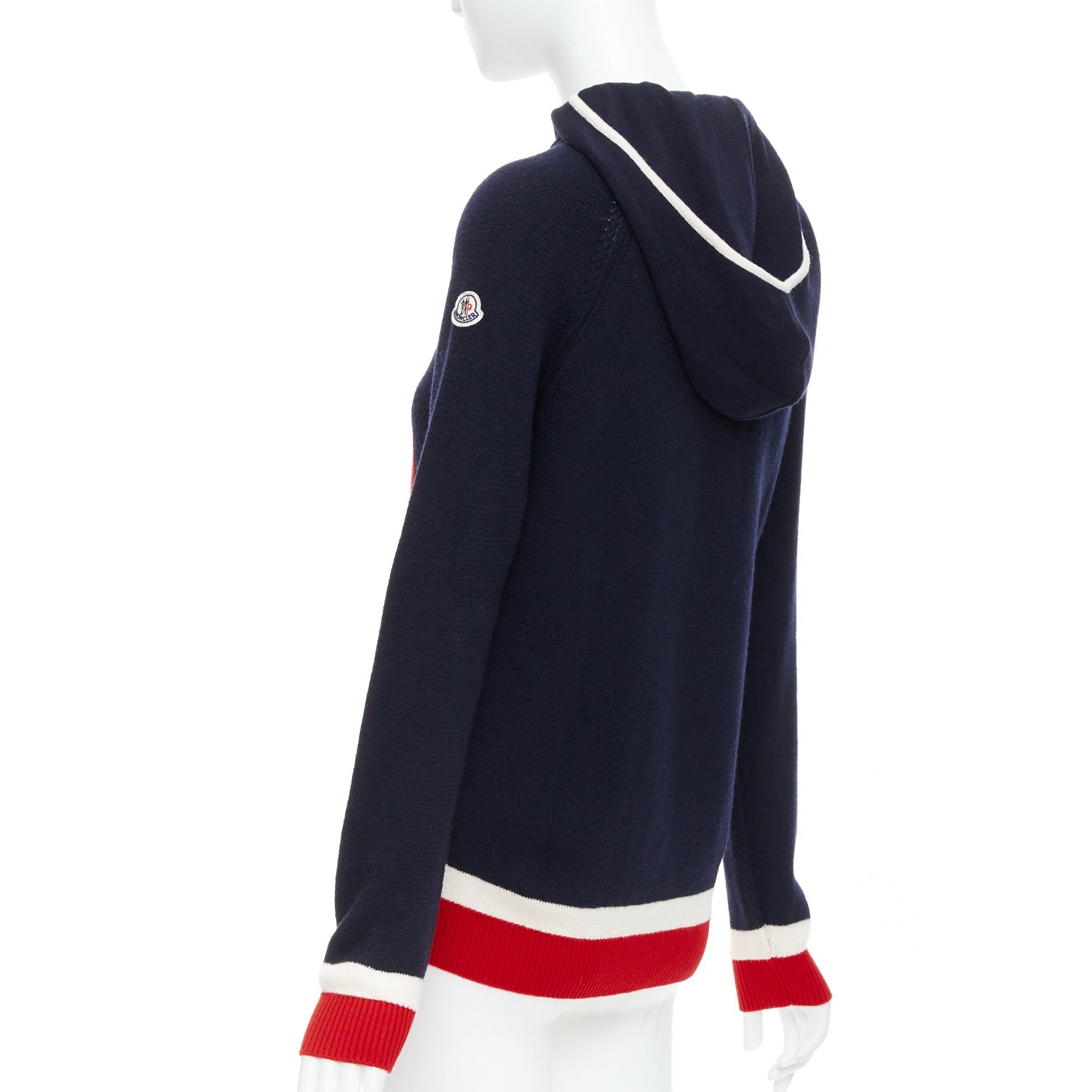 Moncler MONCLER 2017 red navy white wool argyle turtleneck sweater top XS Size XS / US 0-2 / IT 36-38 - 6 Thumbnail