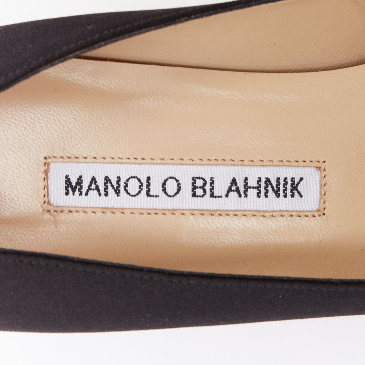 Manolo Blahnik MANOLO BLAHNIK Hangisi black satin crystal brooch buckle heeled pumps EU38 Size US 8 / IT 38 - 9 Thumbnail