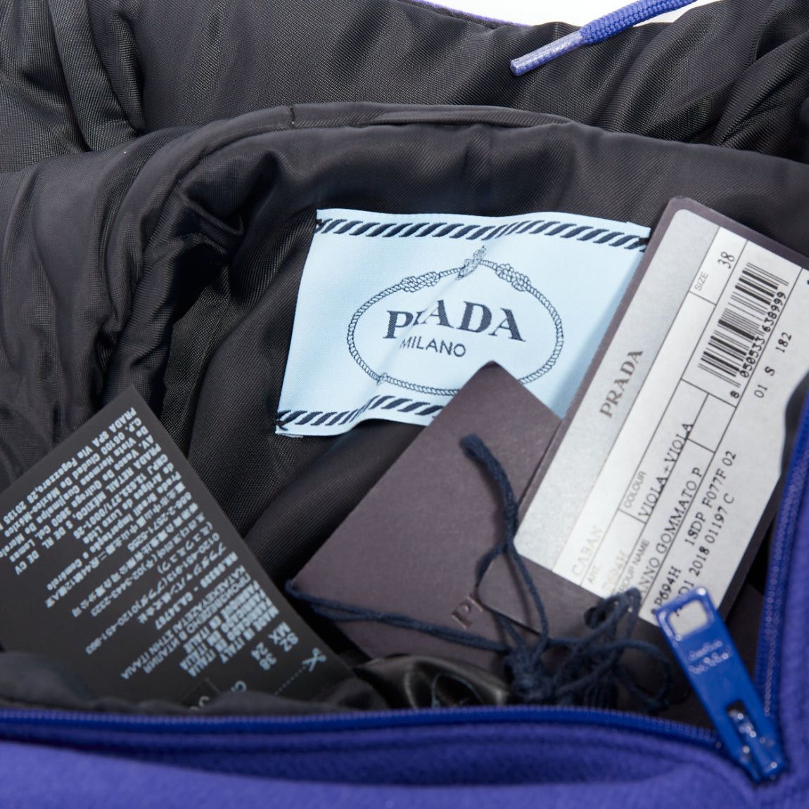 Prada PRADA 2018 Runway blue virgin wool lacqured hem popover hoodie IT42 M Size M / US 6-8 / IT 42-44 - 8 Thumbnail