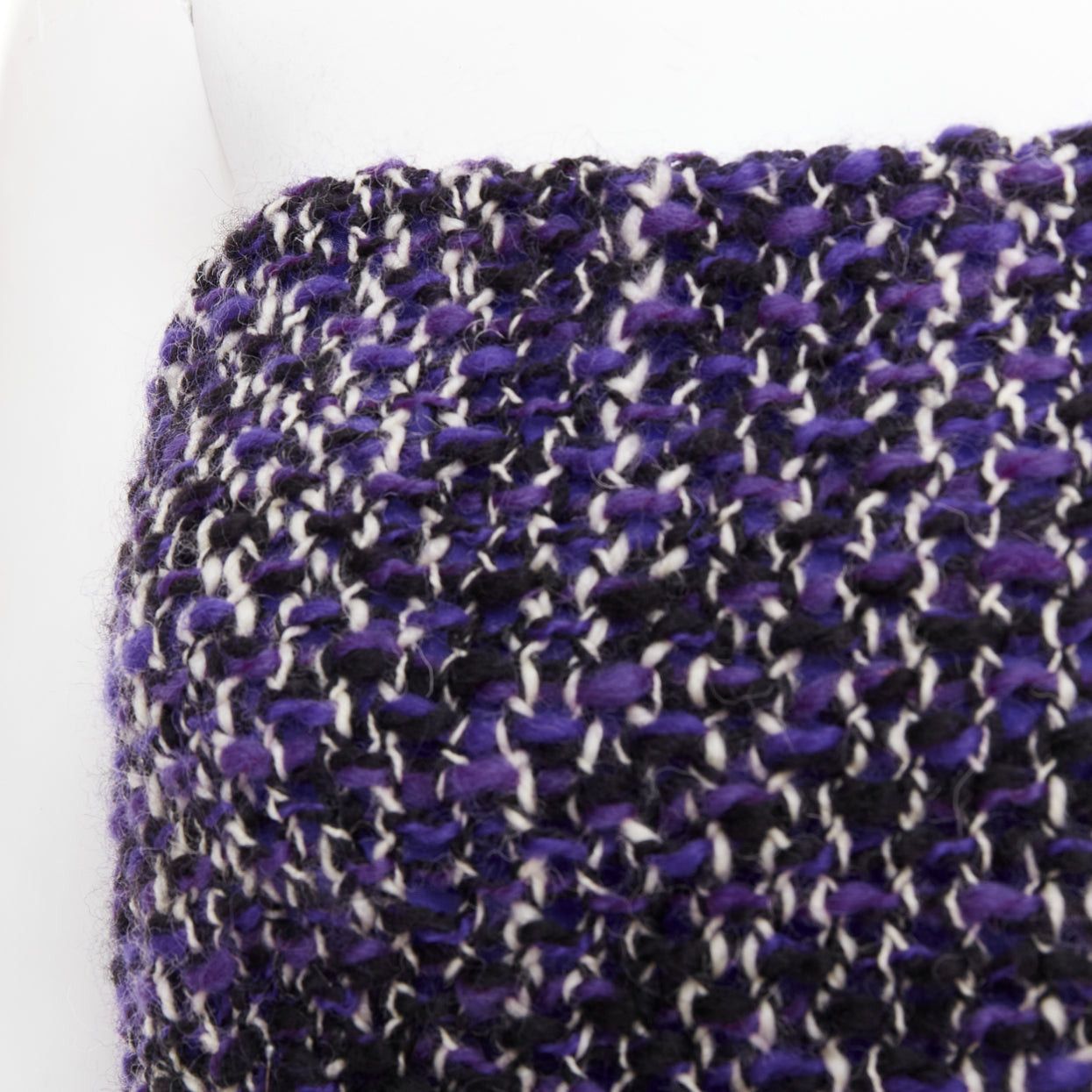 Prada PRADA 2018 Runway purple wool tweed rubber badge strapless bustier tube top IT40 S Size S / US 4 / IT 40 - 7 Thumbnail