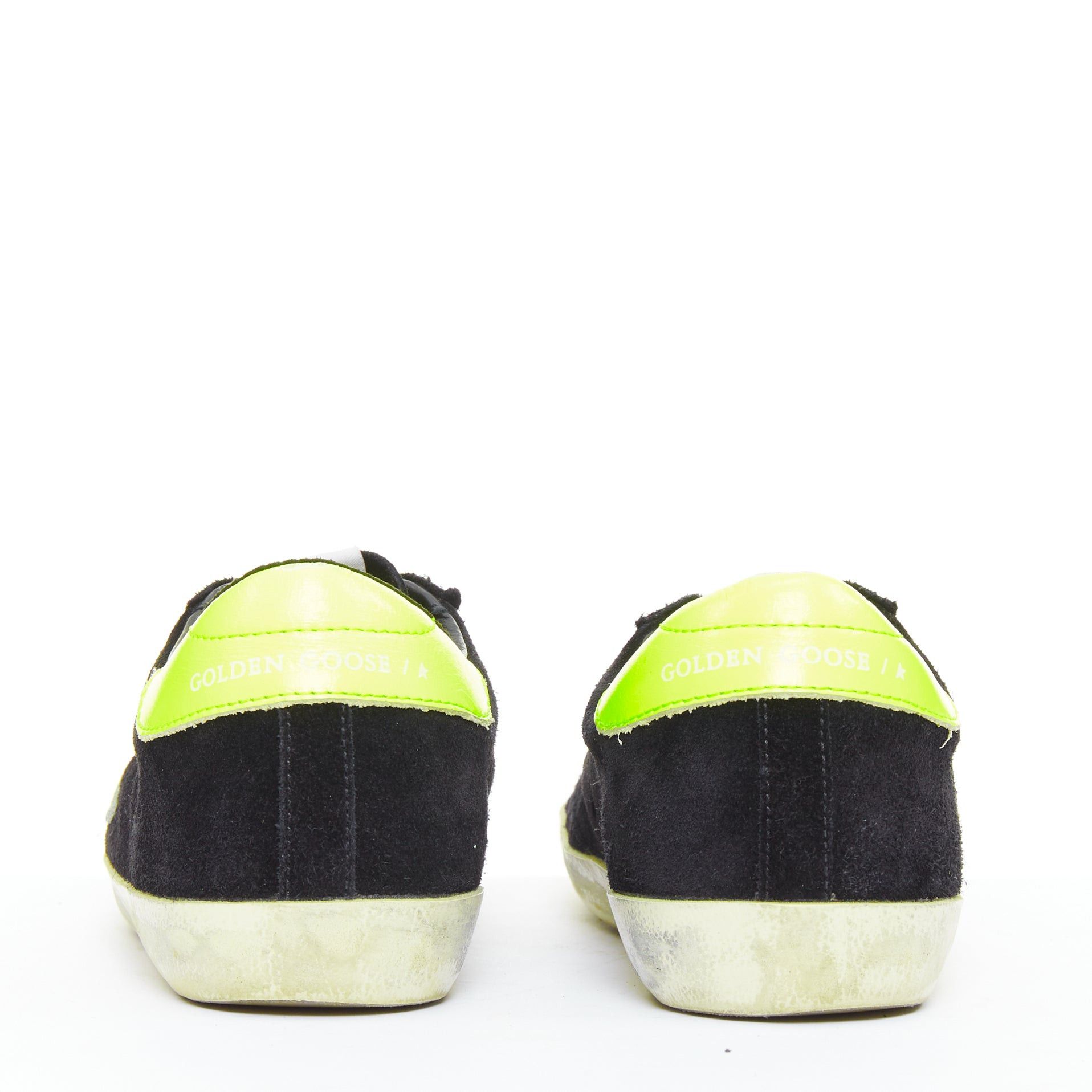 Golden Goose GOLDEN GOOSE GGDB SStar black neon green suede distressed sneakers EU37 Size US 7 / IT 37 - 5 Thumbnail