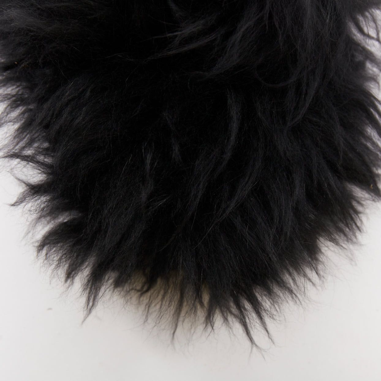 Chanel CHANEL black silver CC logo mongolian lamb fur fluffy slippers EU37.5 Size US 7.5 / IT 37.5 - 7 Thumbnail
