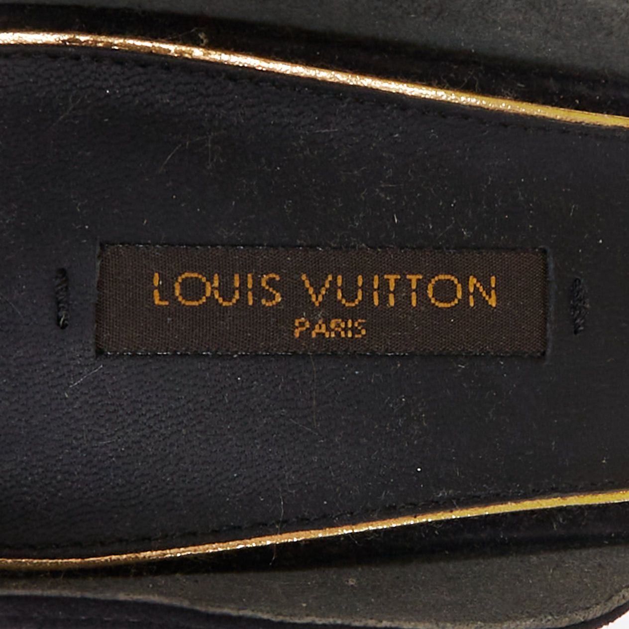 Louis Vuitton LOUIS VUITTON V Symphony black suede gold hardware high heel sandals EU38 Size US 8 / IT 38 - 9 Thumbnail