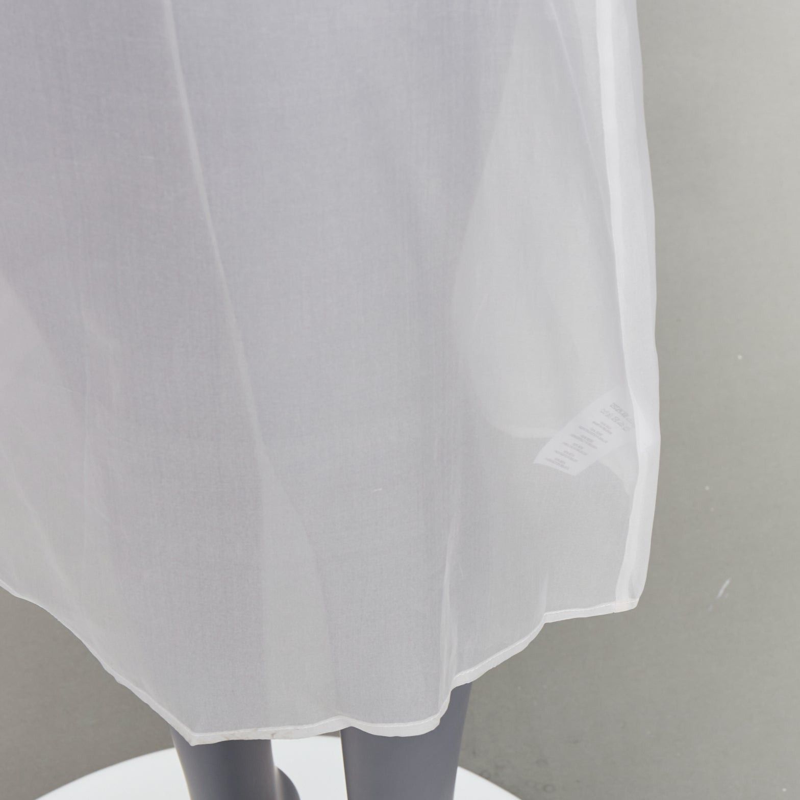 Dries Van Noten DRIES VAN NOTEN white 100% silk sheer high waisted knee skirt FR34 XS Size 26" / US 2 / IT 38 - 7 Thumbnail