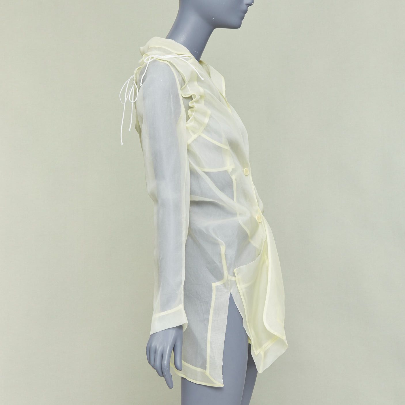 Cecilie Bahnsen CECILIE BAHNSEN Jaughna buttermilk yellow 100% silk deconstructed blazer UK8 S Size S / US 4 / IT 40 - 5 Thumbnail